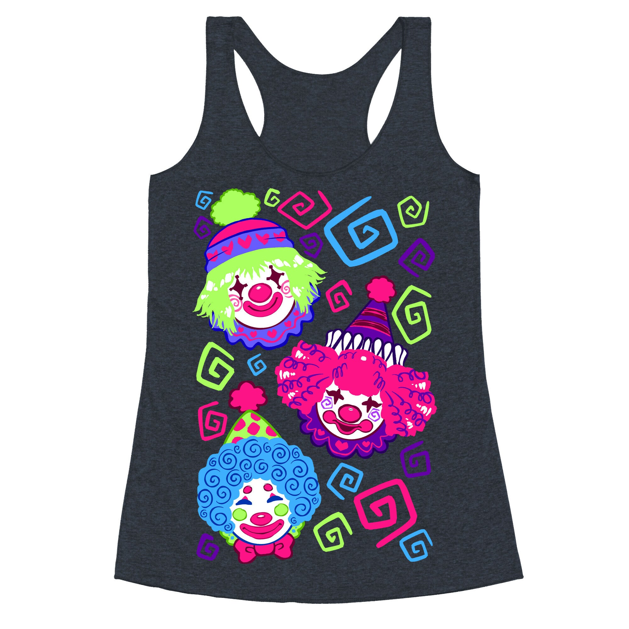 Kawaii Clowns Racerback Tank